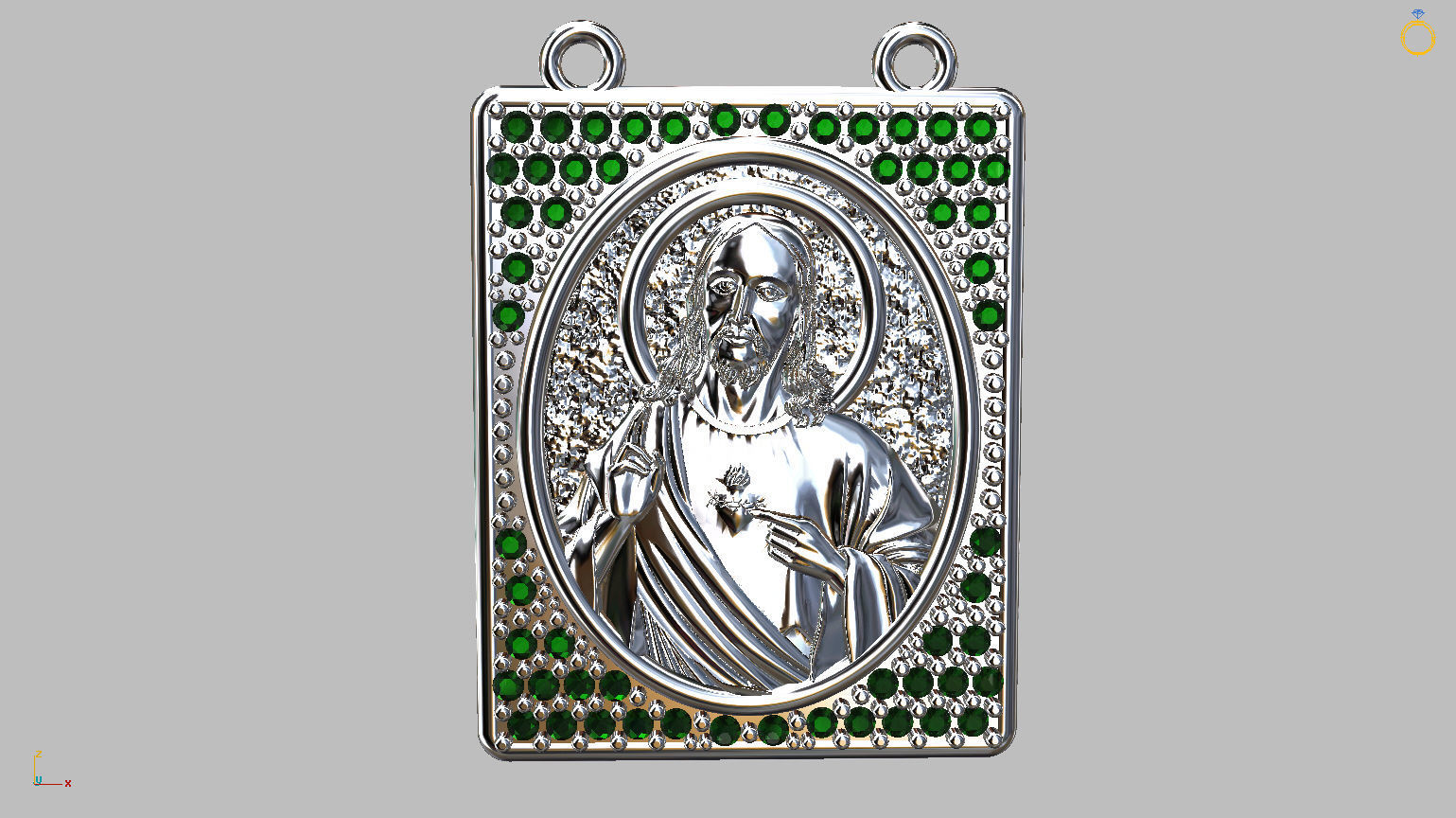 Scapular Jesus and Mary 3D print model_27