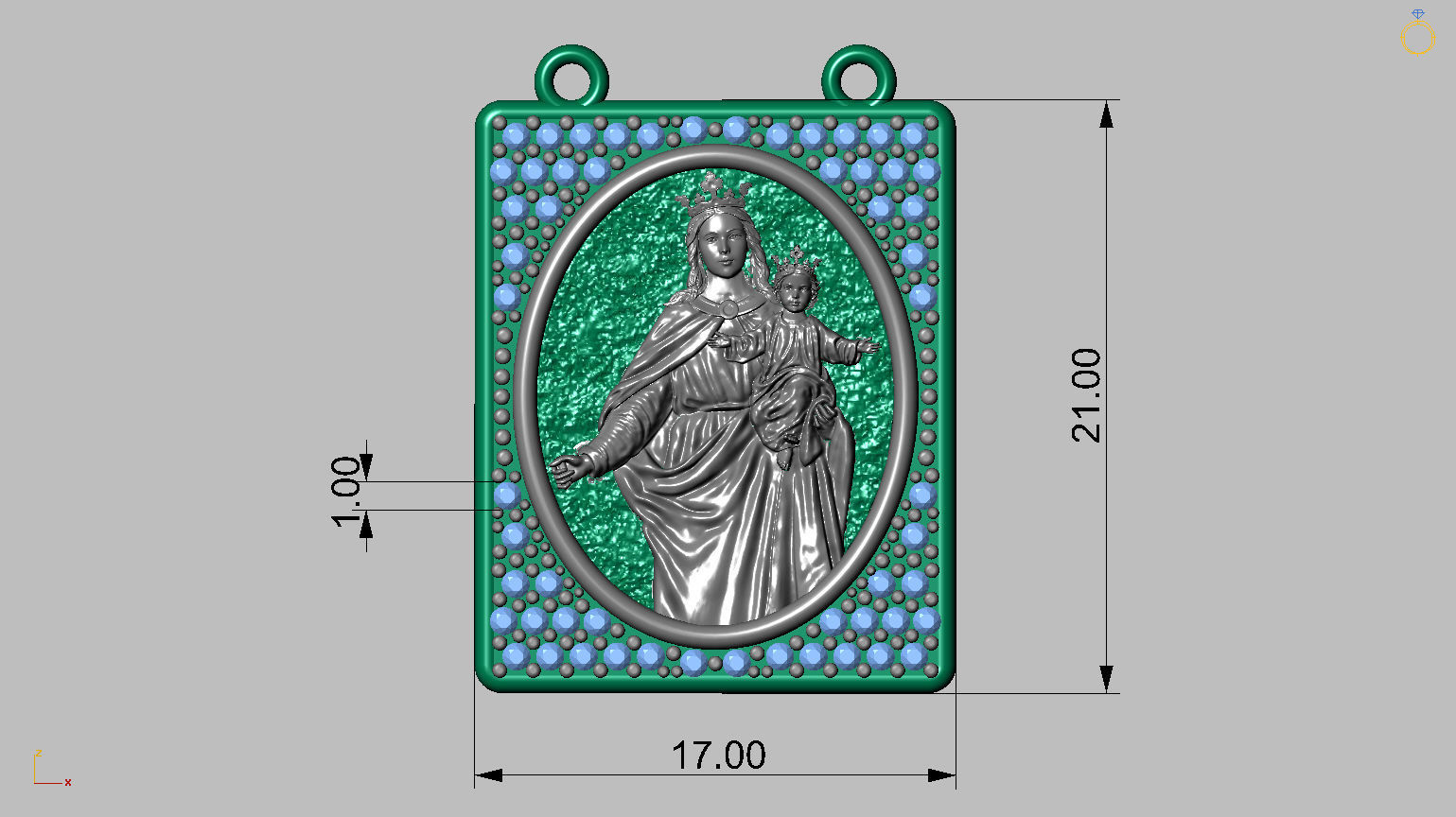 Scapular Jesus and Mary 3D print model_11