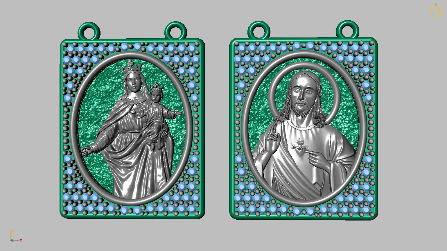 Scapular Jesus and Mary 3D print model_4
