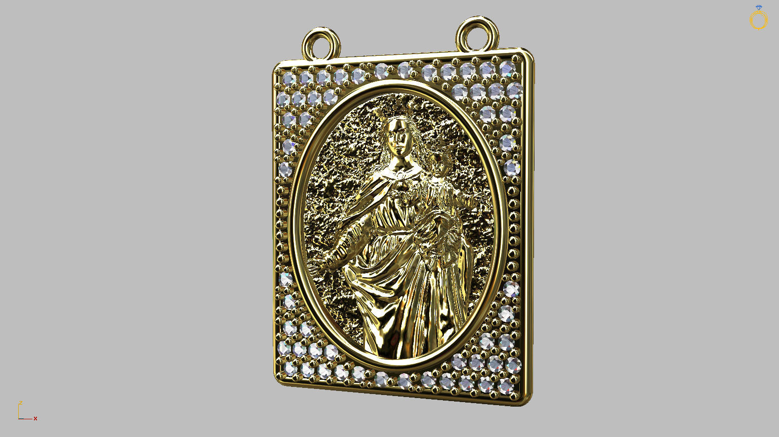 Scapular Jesus and Mary 3D print model_6