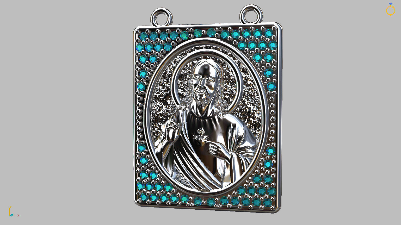 Scapular Jesus and Mary 3D print model_22