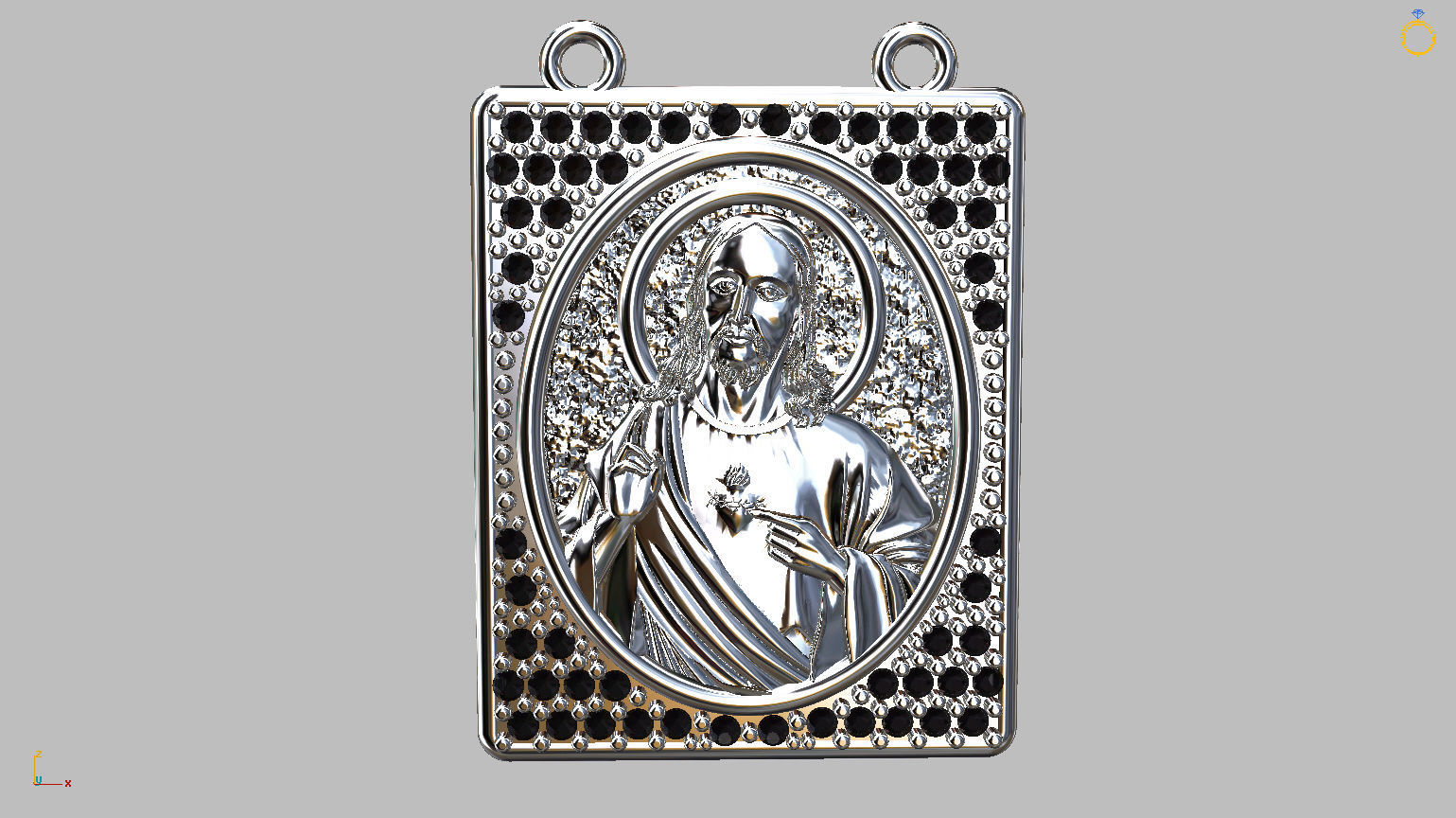Scapular Jesus and Mary 3D print model_25