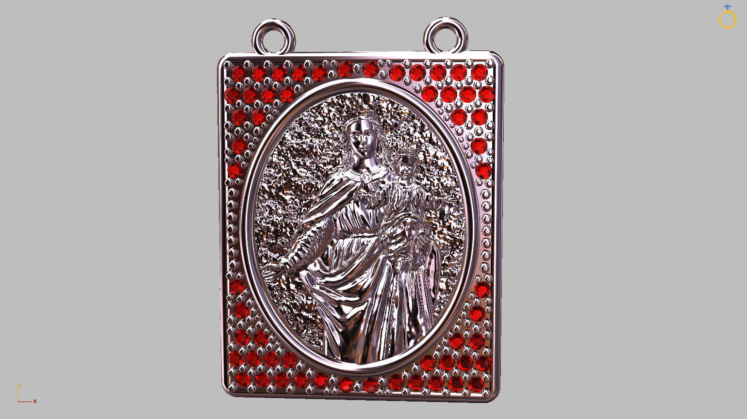 Scapular Jesus and Mary 3D print model_19