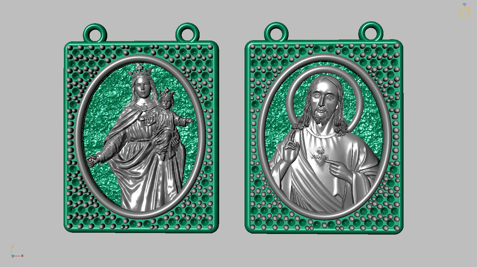 Scapular Jesus and Mary 3D print model_3