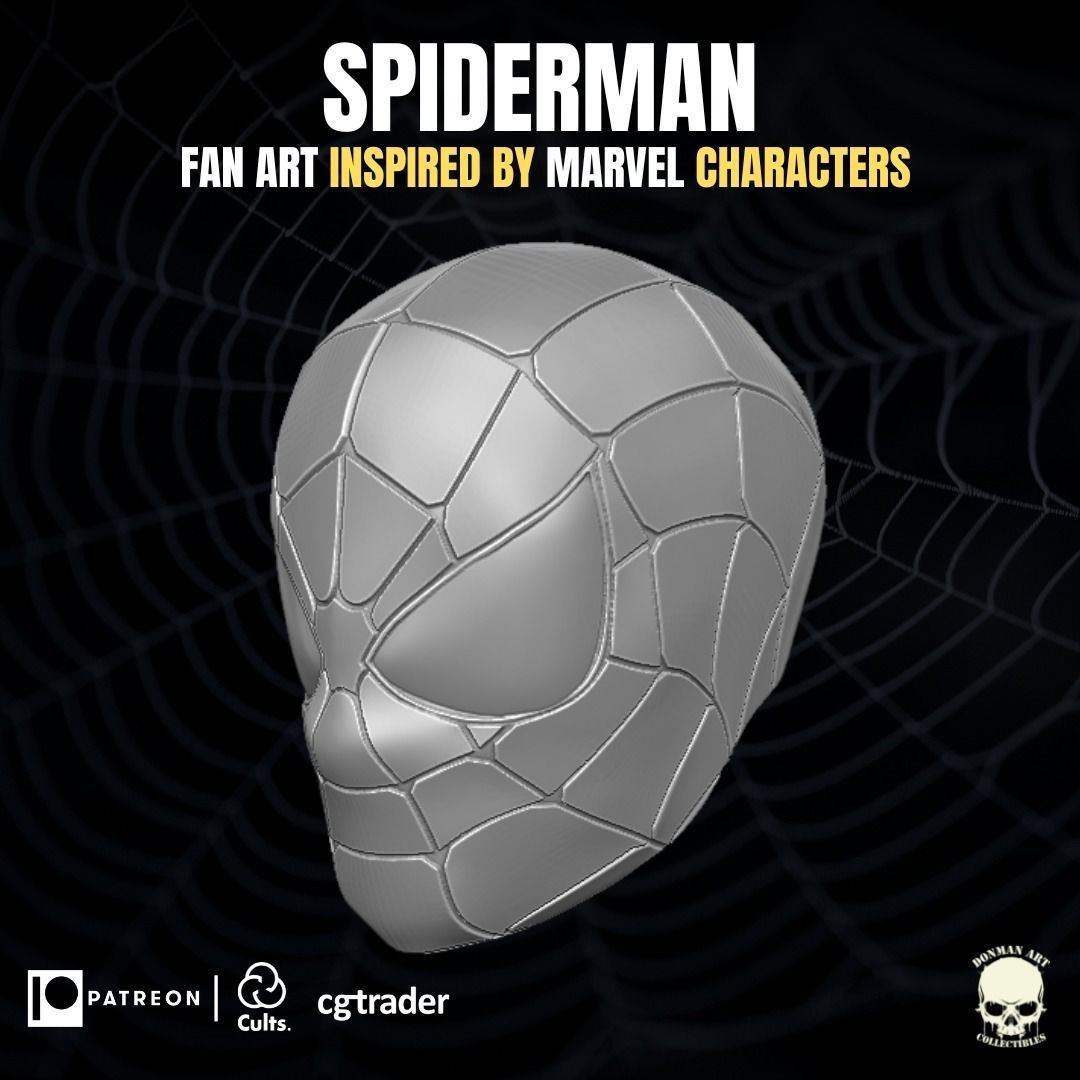 Spiderman fan art Head 3D printable File for Action Figures 3D print model_14