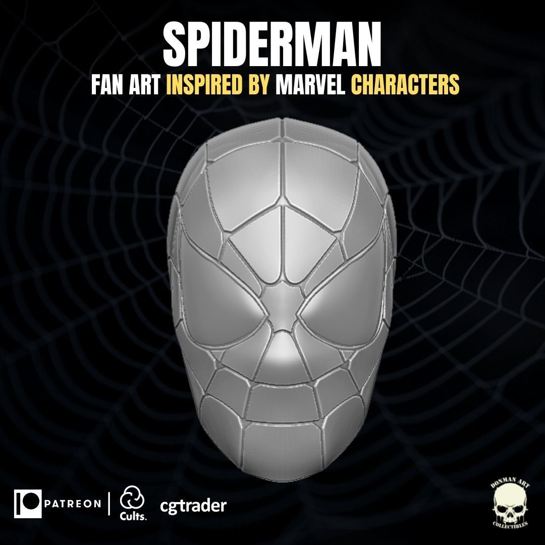 Spiderman fan art Head 3D printable File for Action Figures 3D print model_11