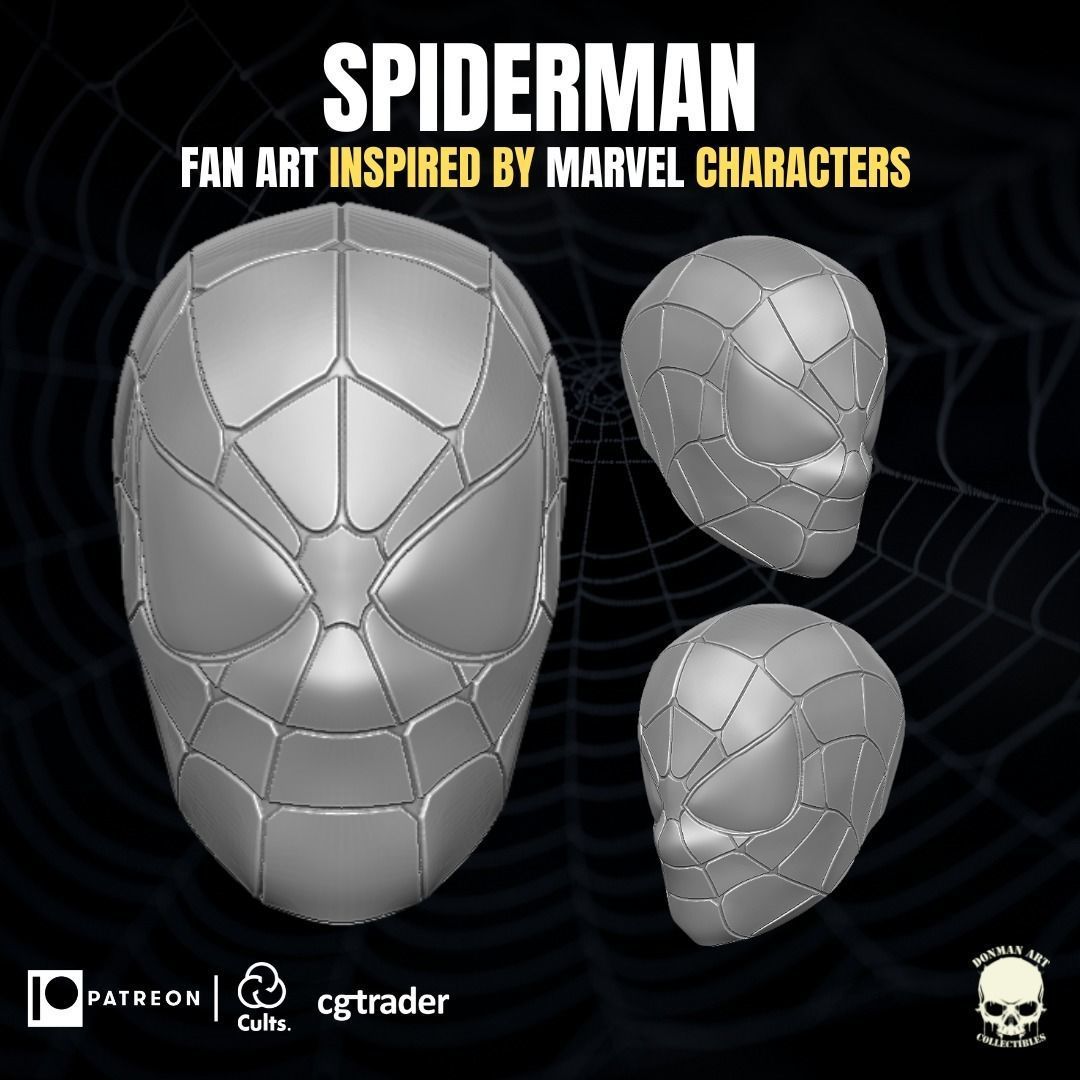 Spiderman fan art Head 3D printable File for Action Figures 3D print model_19