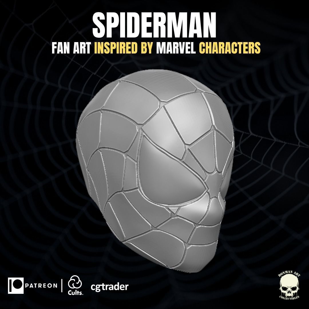 Spiderman fan art Head 3D printable File for Action Figures 3D print model_6