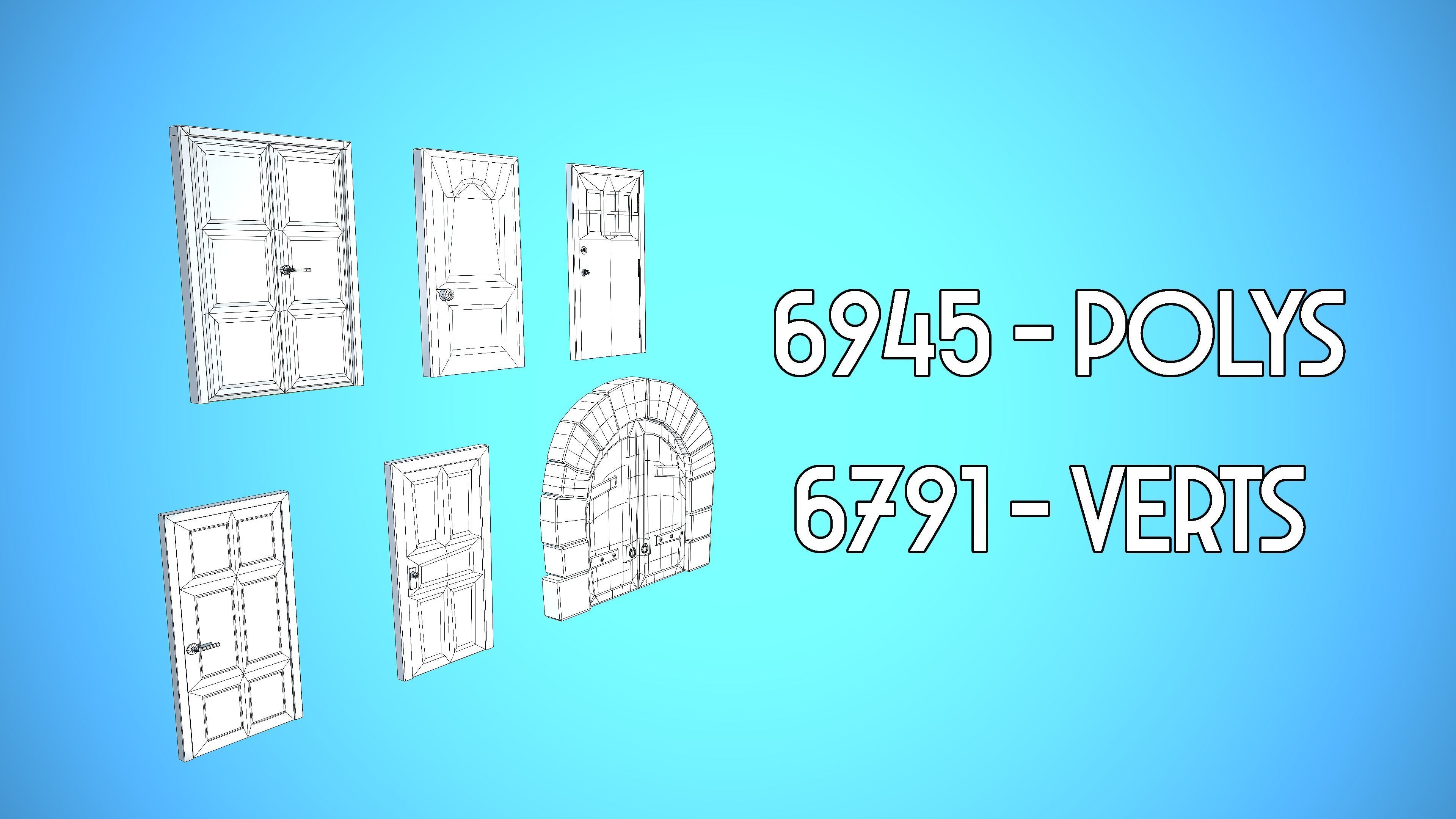 DOOR PACK CARTOON STYLIZED 3D Model Collection_16