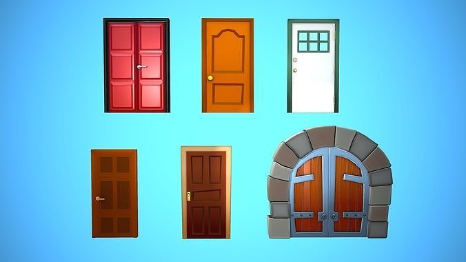 DOOR PACK CARTOON STYLIZED 3