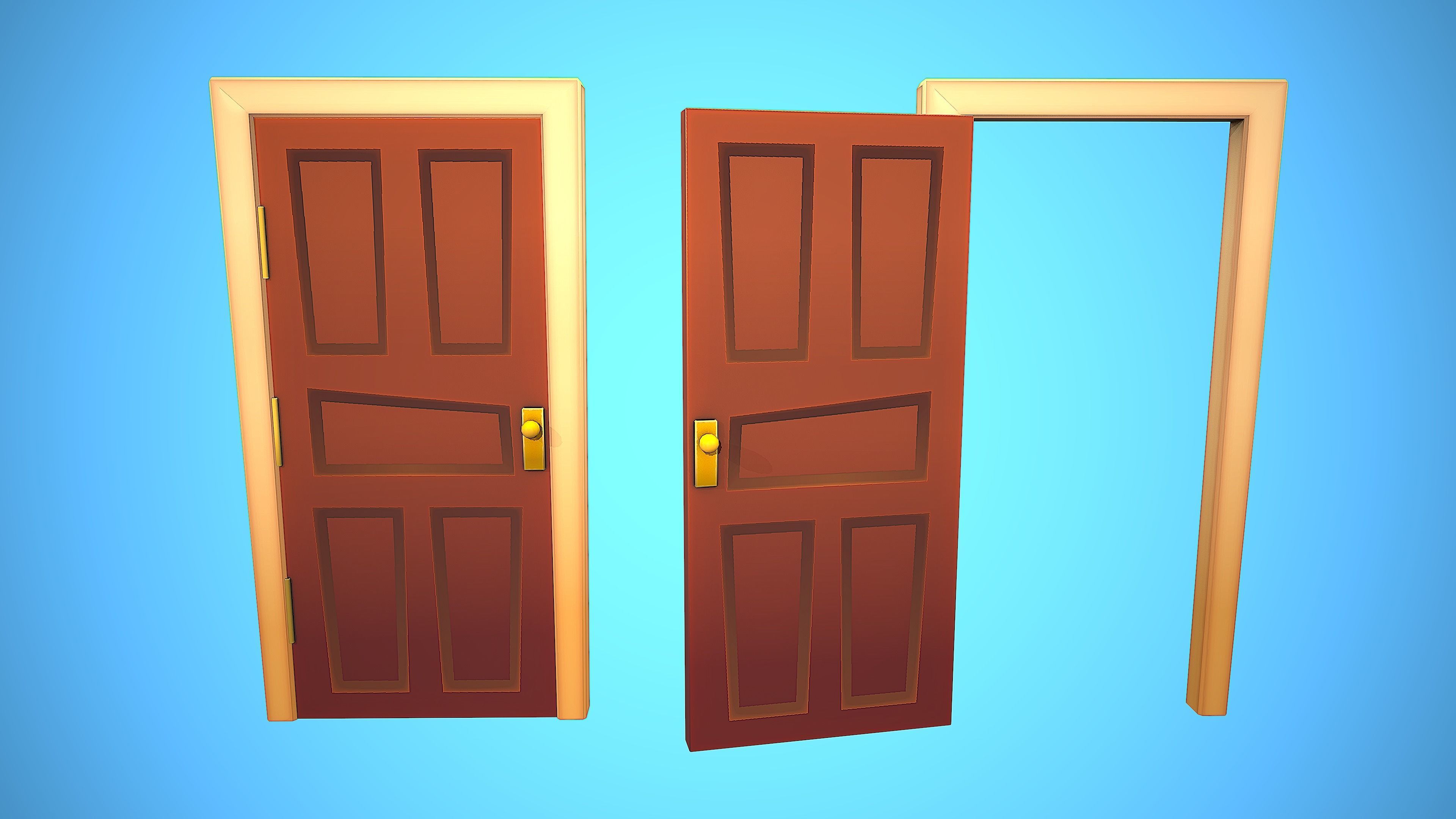 DOOR PACK CARTOON STYLIZED 3D Model Collection_30