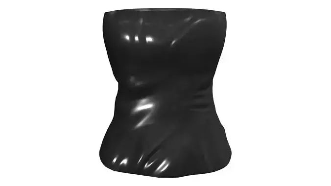 Black Latex Tube Top