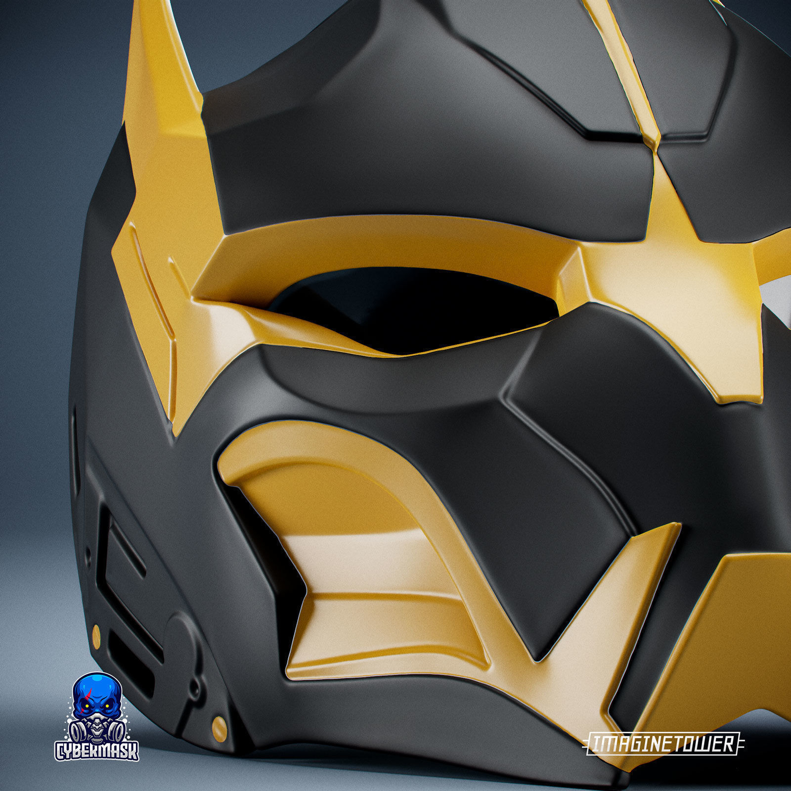 Cyber Cat Sci-fi Mask 3D print model_3