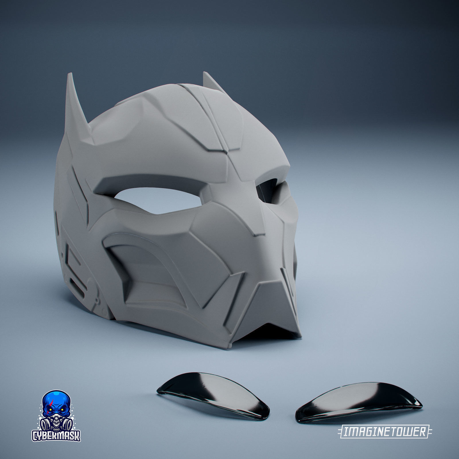 Cyber Cat Sci-fi Mask 3D print model_8