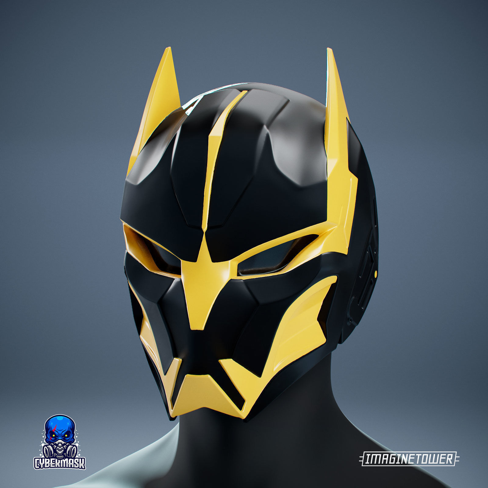 Cyber Cat Sci-fi Mask 3D print model_1