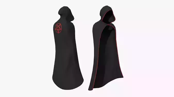 Medieval Cloak A14 Pentagram - Fantasy Character Design Low-poly 3D model