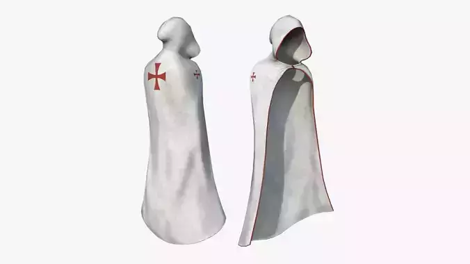 Medieval Cloak A15 Crusader - Fantasy Character Design Low-poly 3D model
