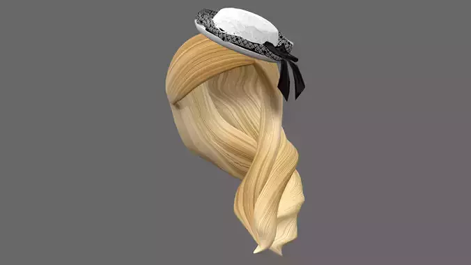 Hair With Small Vintage Hat