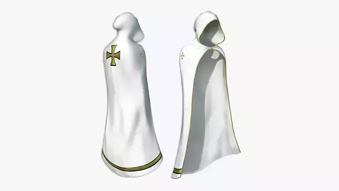 Medieval Cloak A16 Holy - Fantasy Character Design Low-poly 3D model