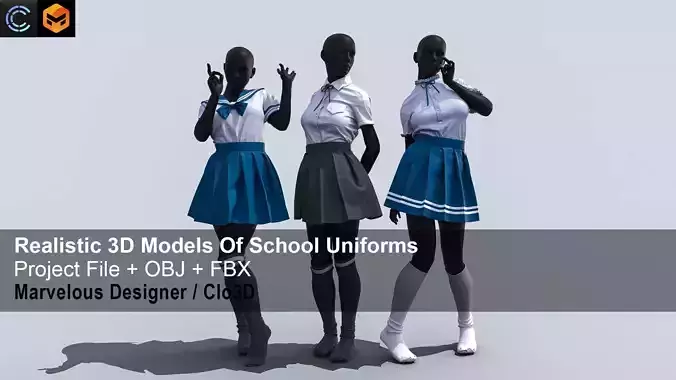 Realistic 3D Models Of School Uniforms 3D model