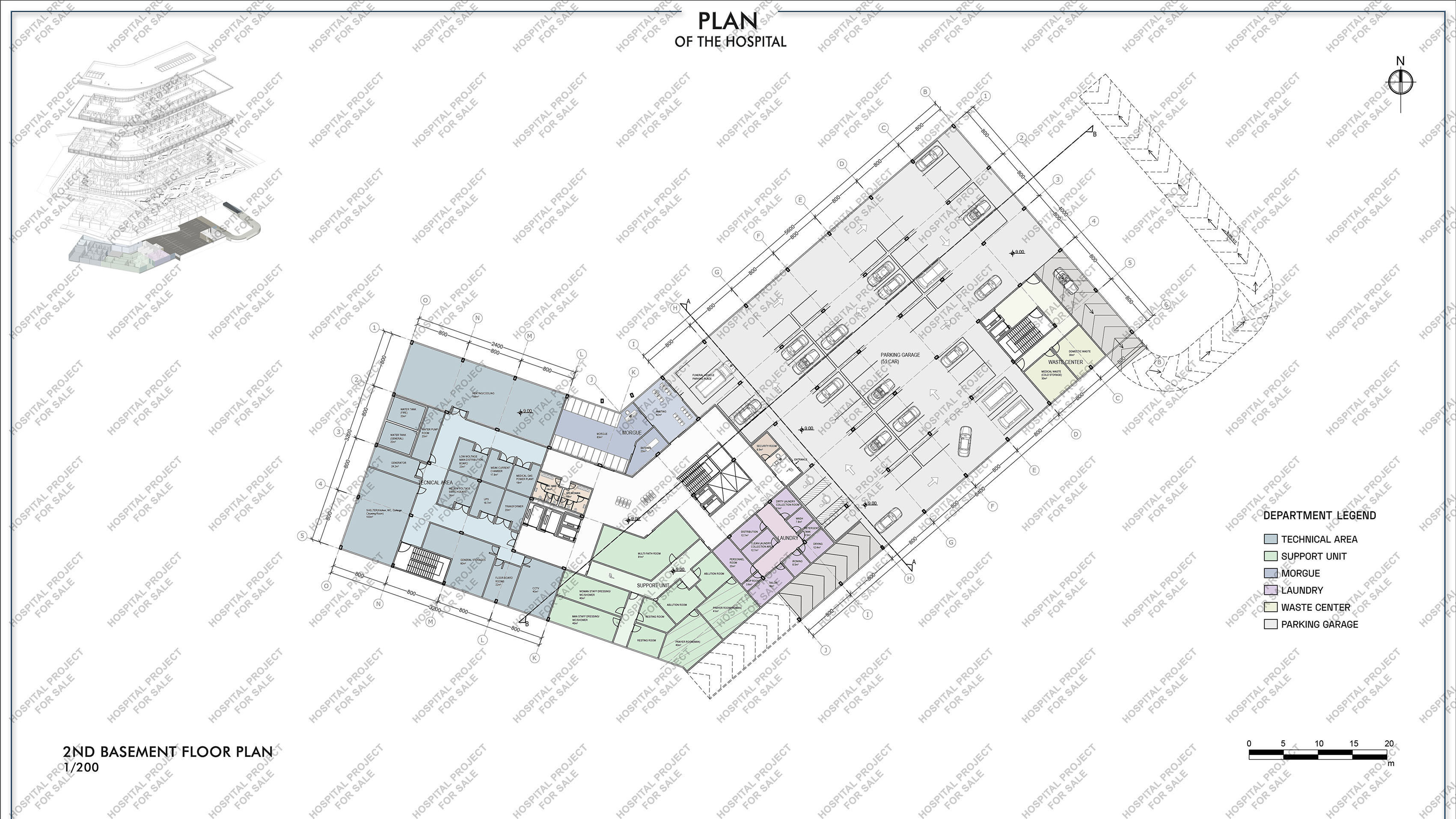 General Hospital Plan 3D model_2