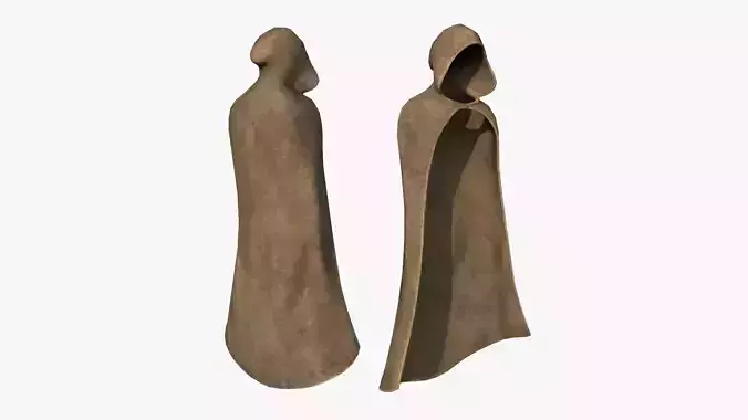 Medieval Cloak A18 Beige Leather - Fantasy Character Design Low-poly 3D model