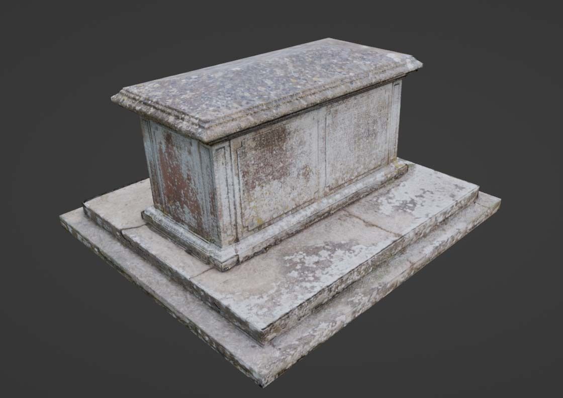 Tomb Grave Stone Sarcophagus Graveyard Cemetery Low-Poly Low-poly 3D model_1