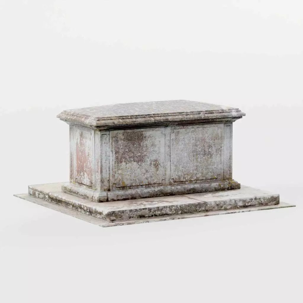 Tomb Grave Stone Sarcophagus Graveyard Cemetery Low-Poly Low-poly 3D model_0
