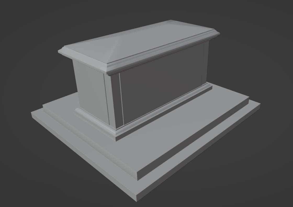 Tomb Grave Stone Sarcophagus Graveyard Cemetery Low-Poly Low-poly 3D model_3