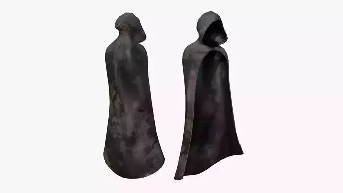 Medieval Cloak A19 Dirt Leather - Fantasy Character Design Low-poly 3D model