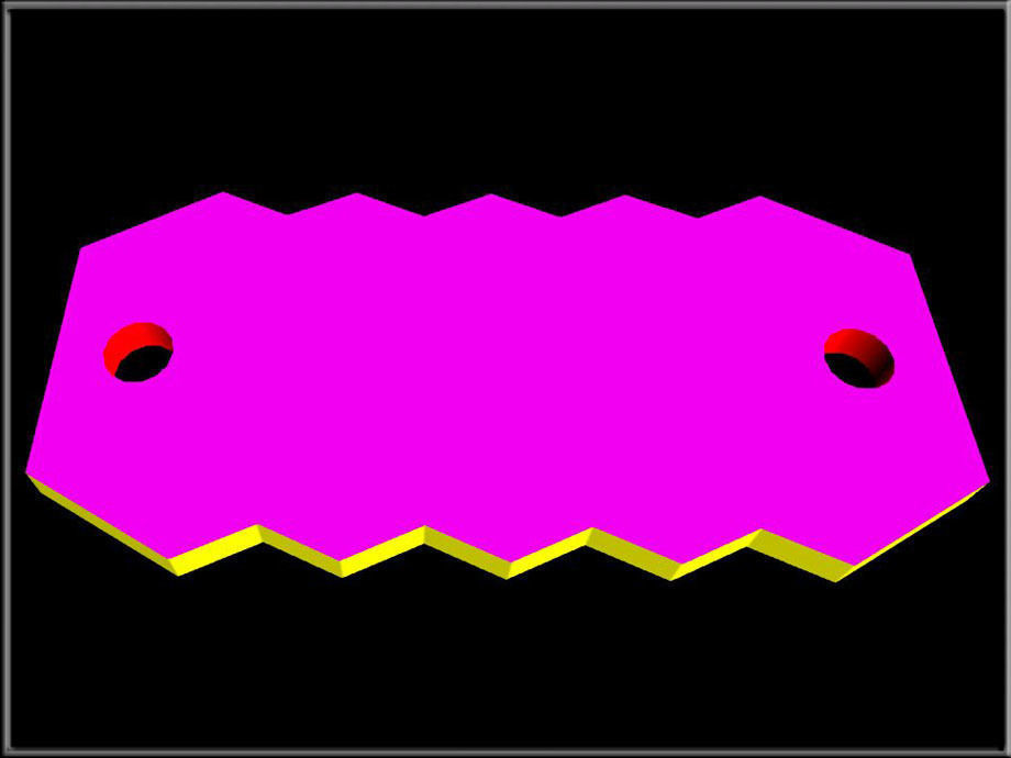 Identification tag Zigzag Low-poly 3D model_1