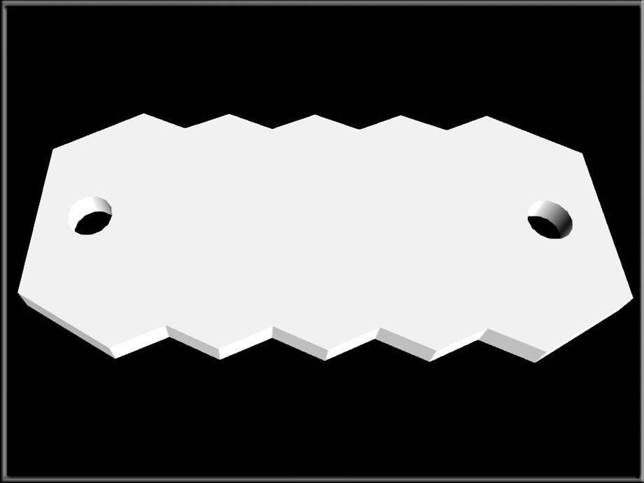 Identification tag Zigzag Low-poly 3D model_2