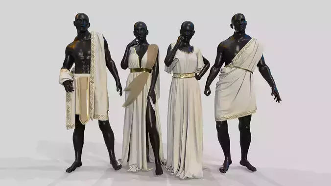 Mens and Womens Grecian Costumes 3D model