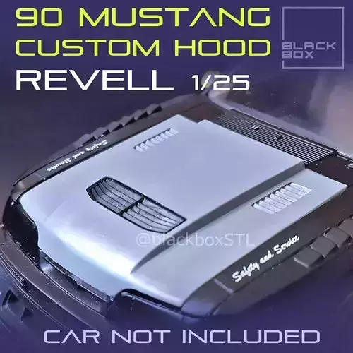 CUSTOM HOOD FOR 90 MUSTANG REVELL 1-25TH MODELKIT 3D print model