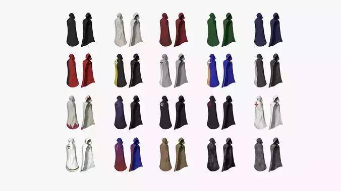 20 Medieval Cloaks A Collection - Fantasy Character Design 