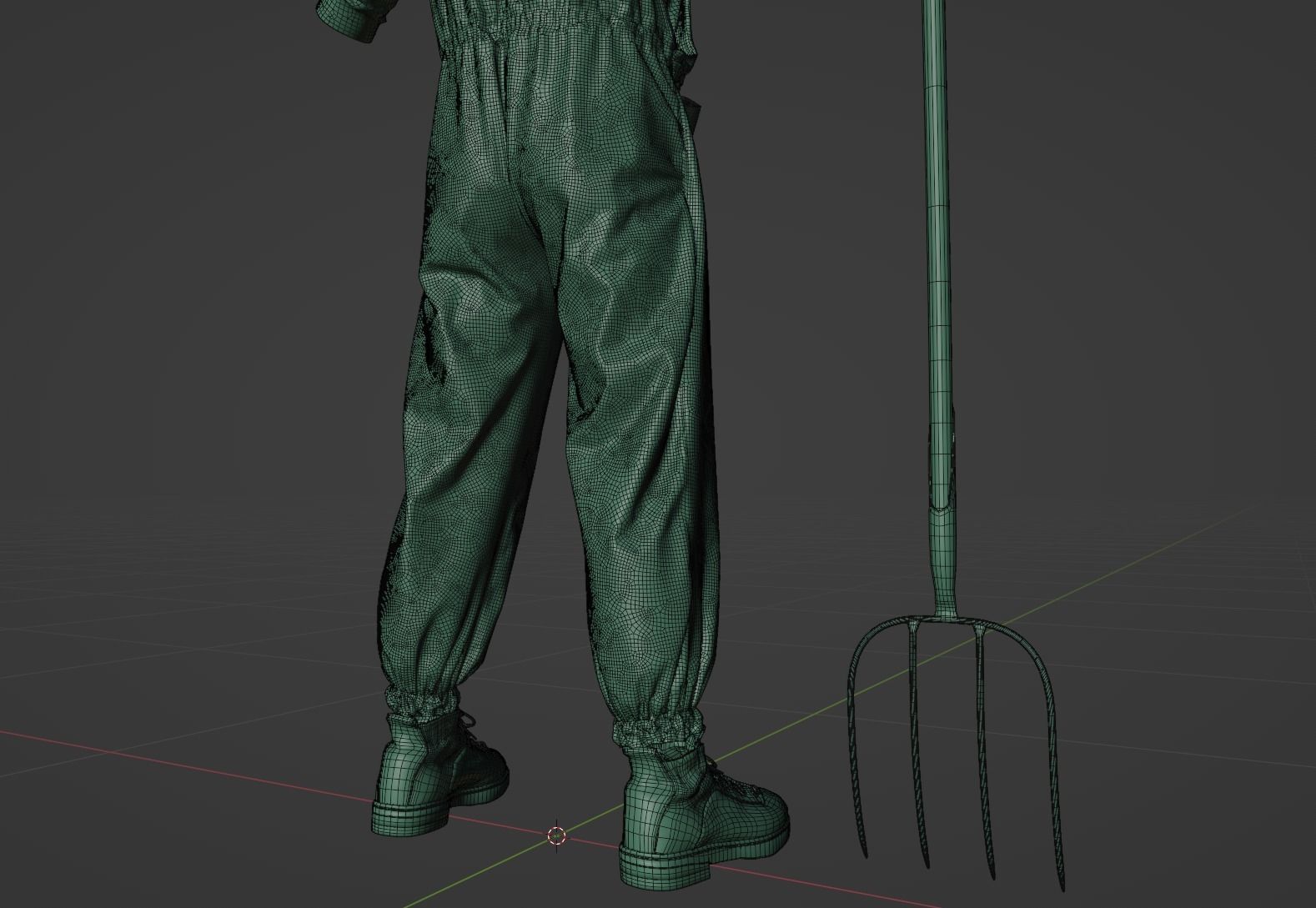 PBR 3D model - Farmer with fork - animation ready - 6x 4K UDIMs 3D model_13