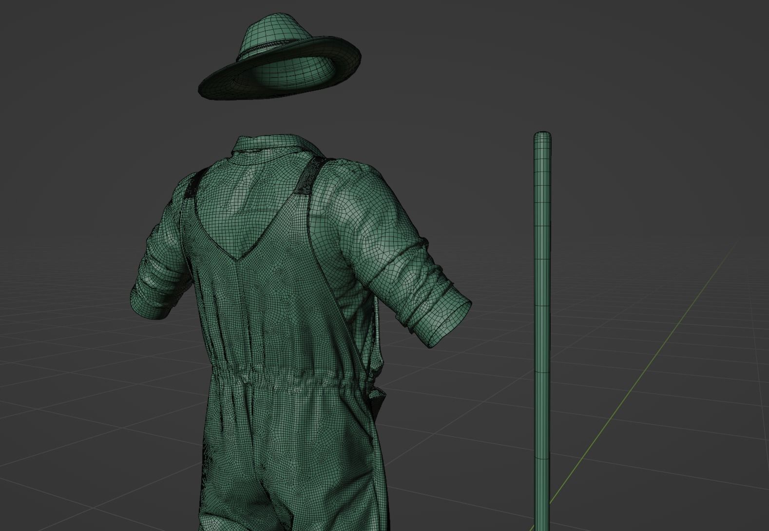 PBR 3D model - Farmer with fork - animation ready - 6x 4K UDIMs 3D model_12