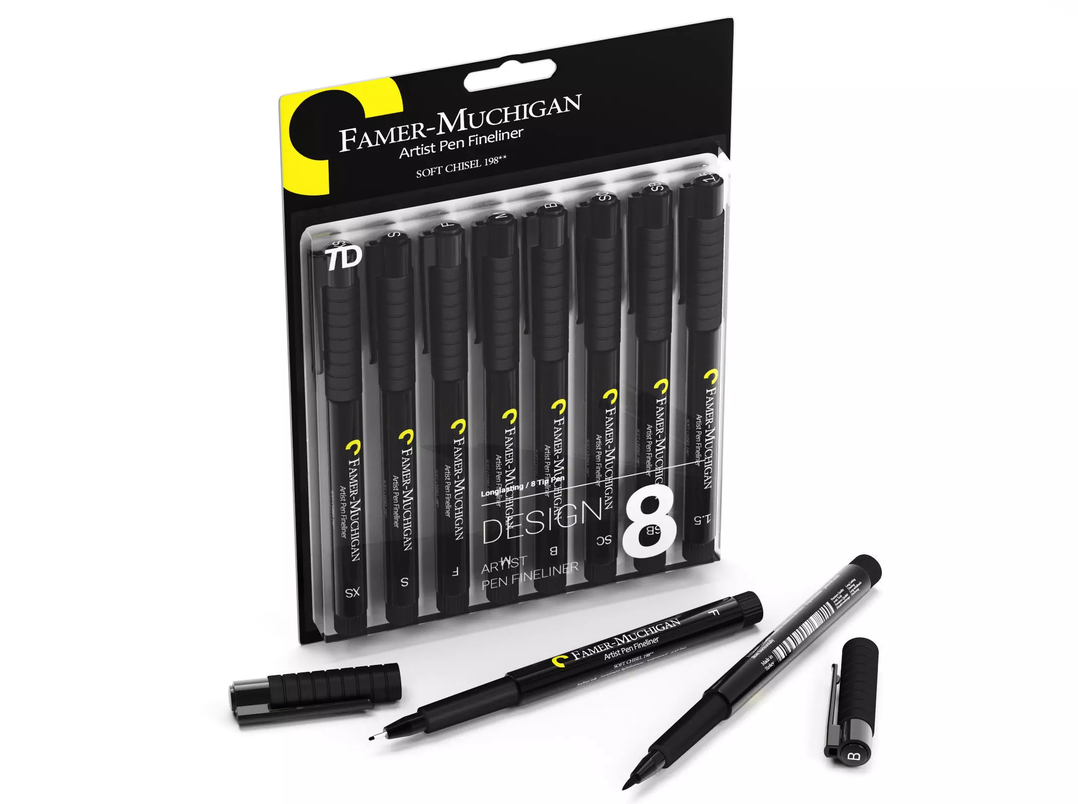 Artist Fineliner Pen Set 3D model