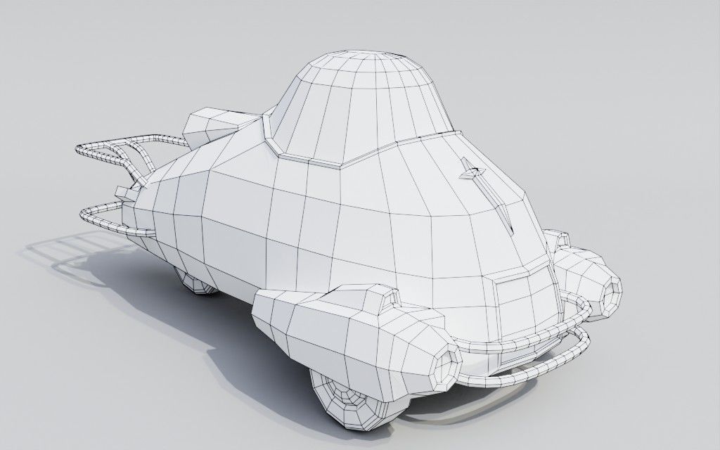 Low poly Red Rocket Station diorama Low-poly 3D model_15