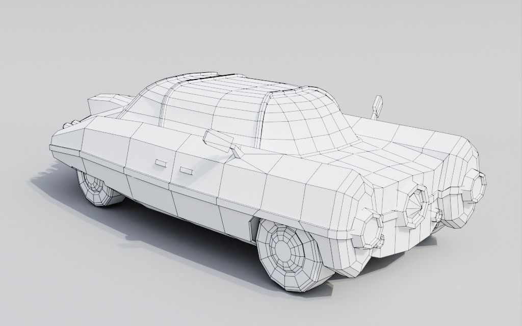 Low poly Red Rocket Station diorama Low-poly 3D model_19