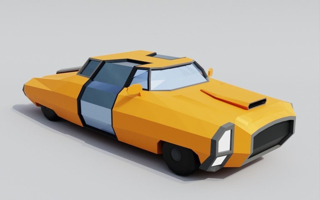 Low poly Red Rocket Station diorama Low-poly 3D model_16