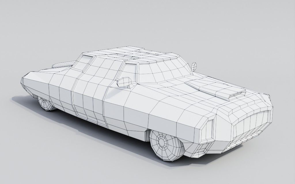 Low poly Red Rocket Station diorama Low-poly 3D model_17