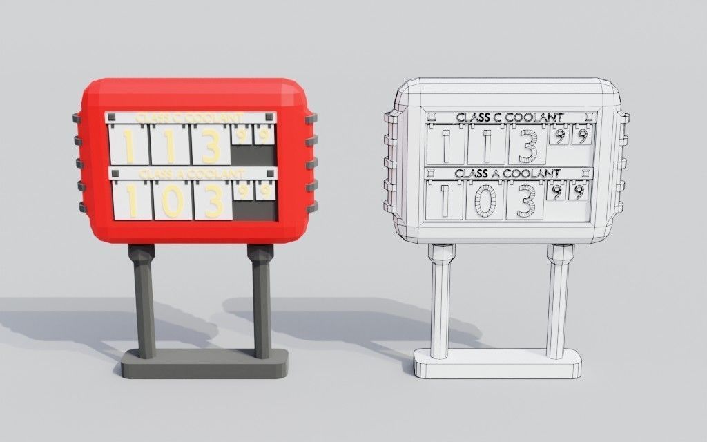 Low poly Red Rocket Station diorama Low-poly 3D model_26