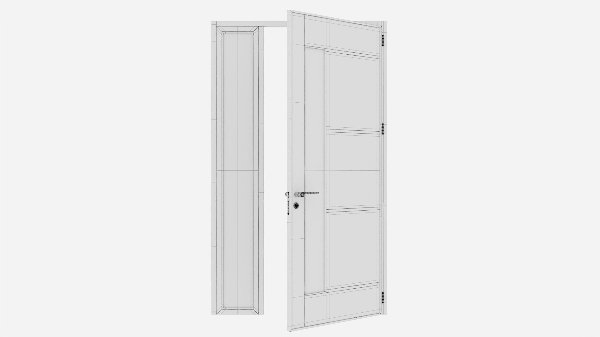 Aluminium door 150 3D model_6