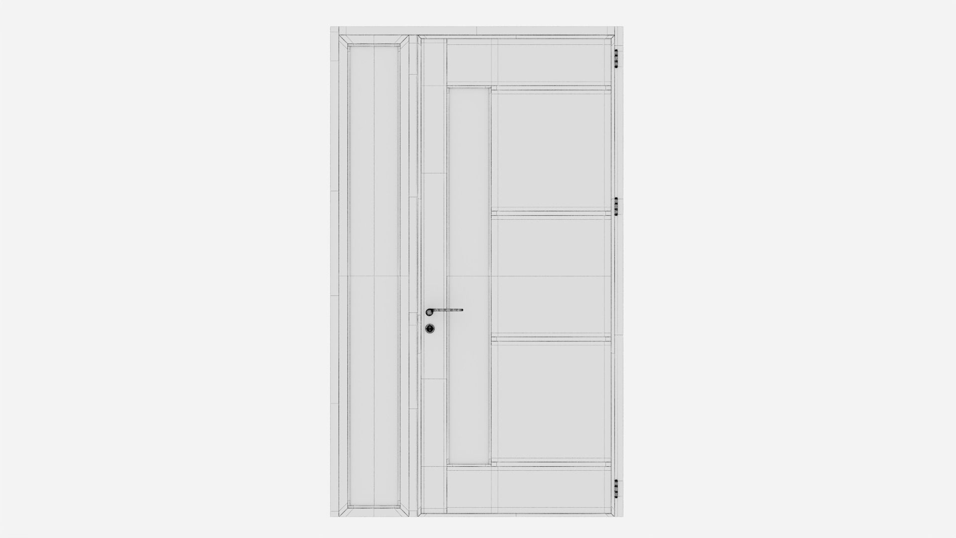 Aluminium door 150 3D model_5