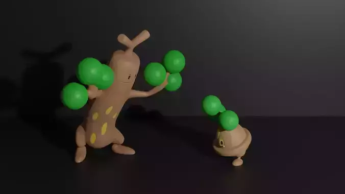 Bonsly and Sudowoodo 3D print model 3D print model