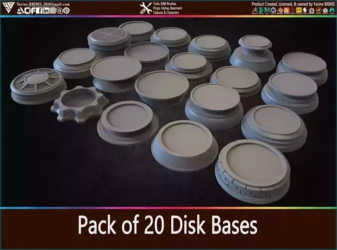 Pack of 20 Disk Bases Volume 01