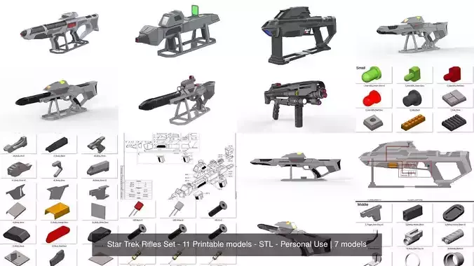 Star Trek - Rifles Set - 5 Printable models - STL - Personal Use 3D Model Collection