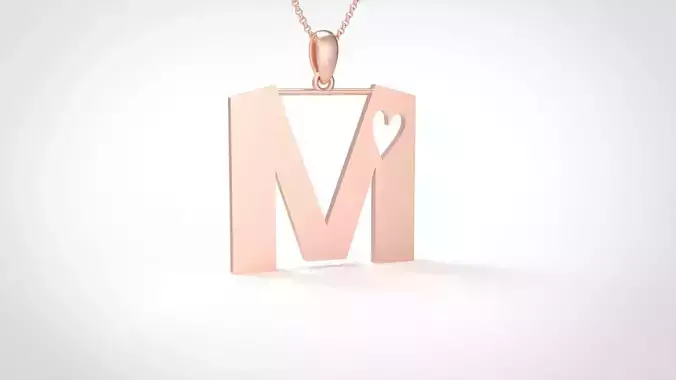Model 1055 M Love Diamond Pendant 3D print model