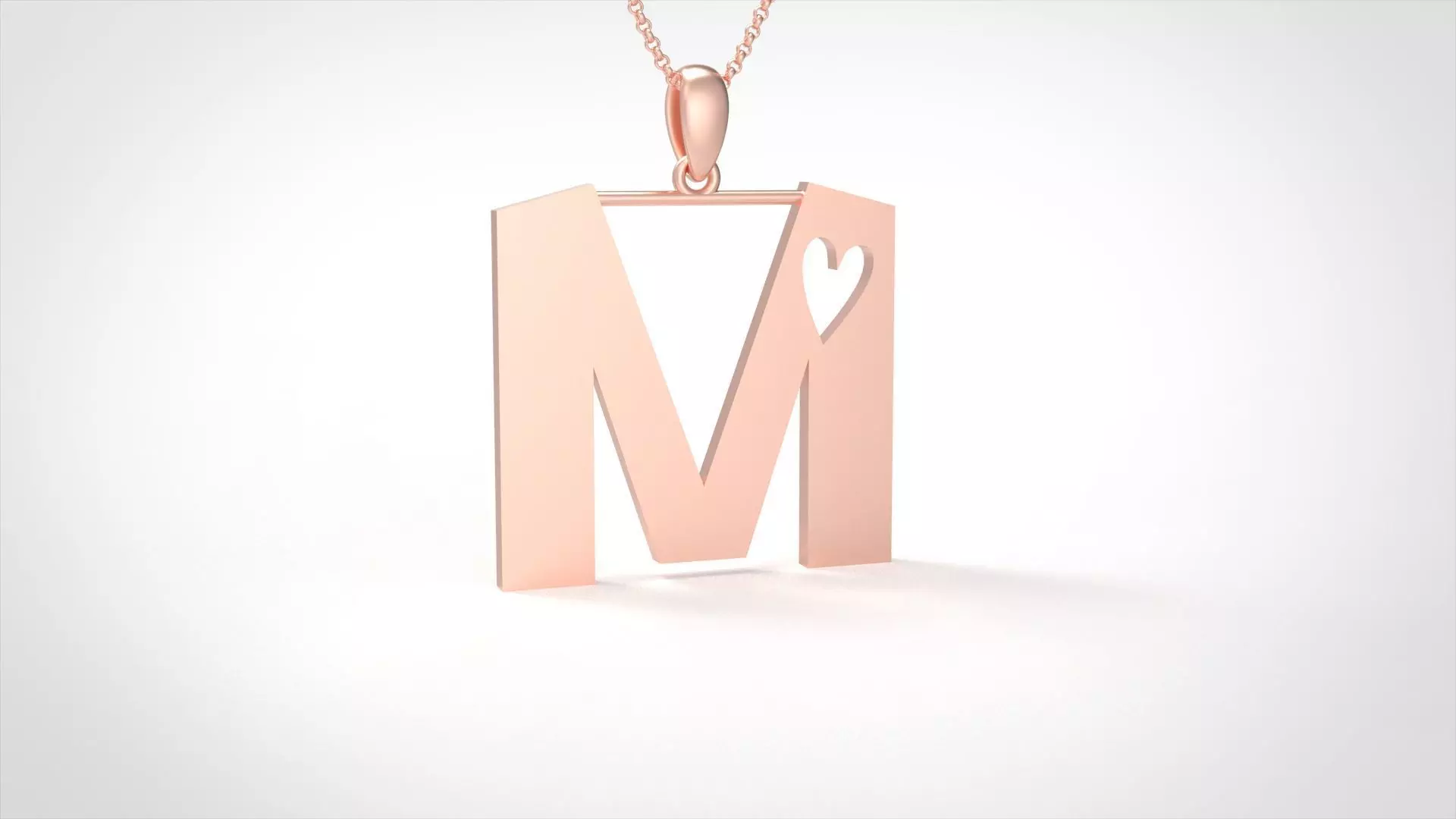 Model 1055 M Love Diamond Pendant 3D print model